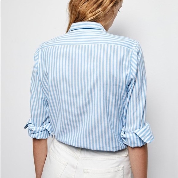 Nili Lotan NL shirt - ocean stripe, M - Picture 3 of 6